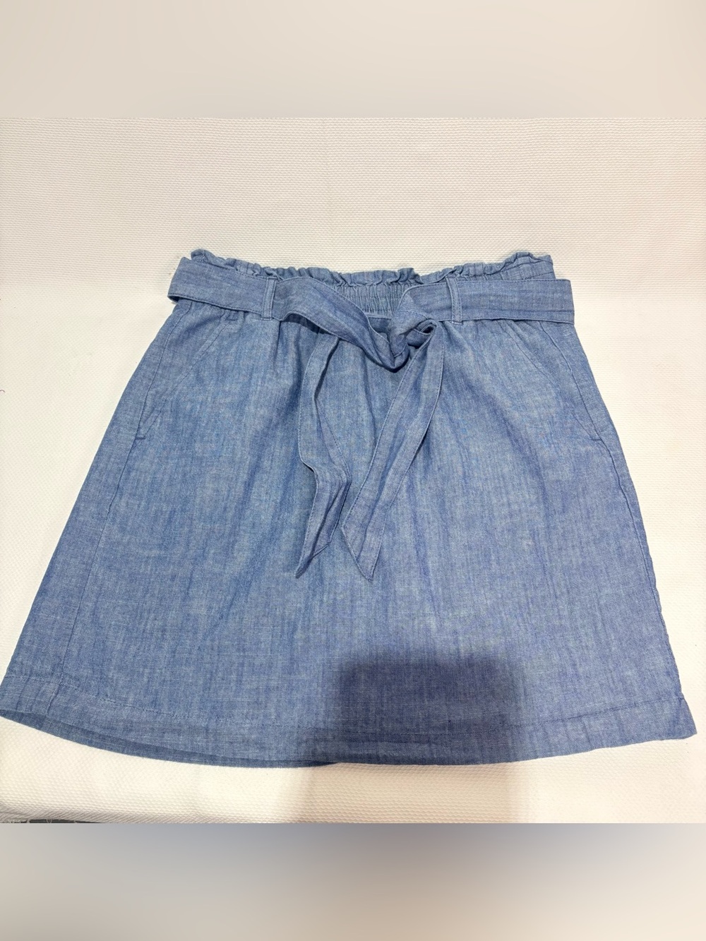 J. Crew Light Blue Tie-Waist Mini Skirt